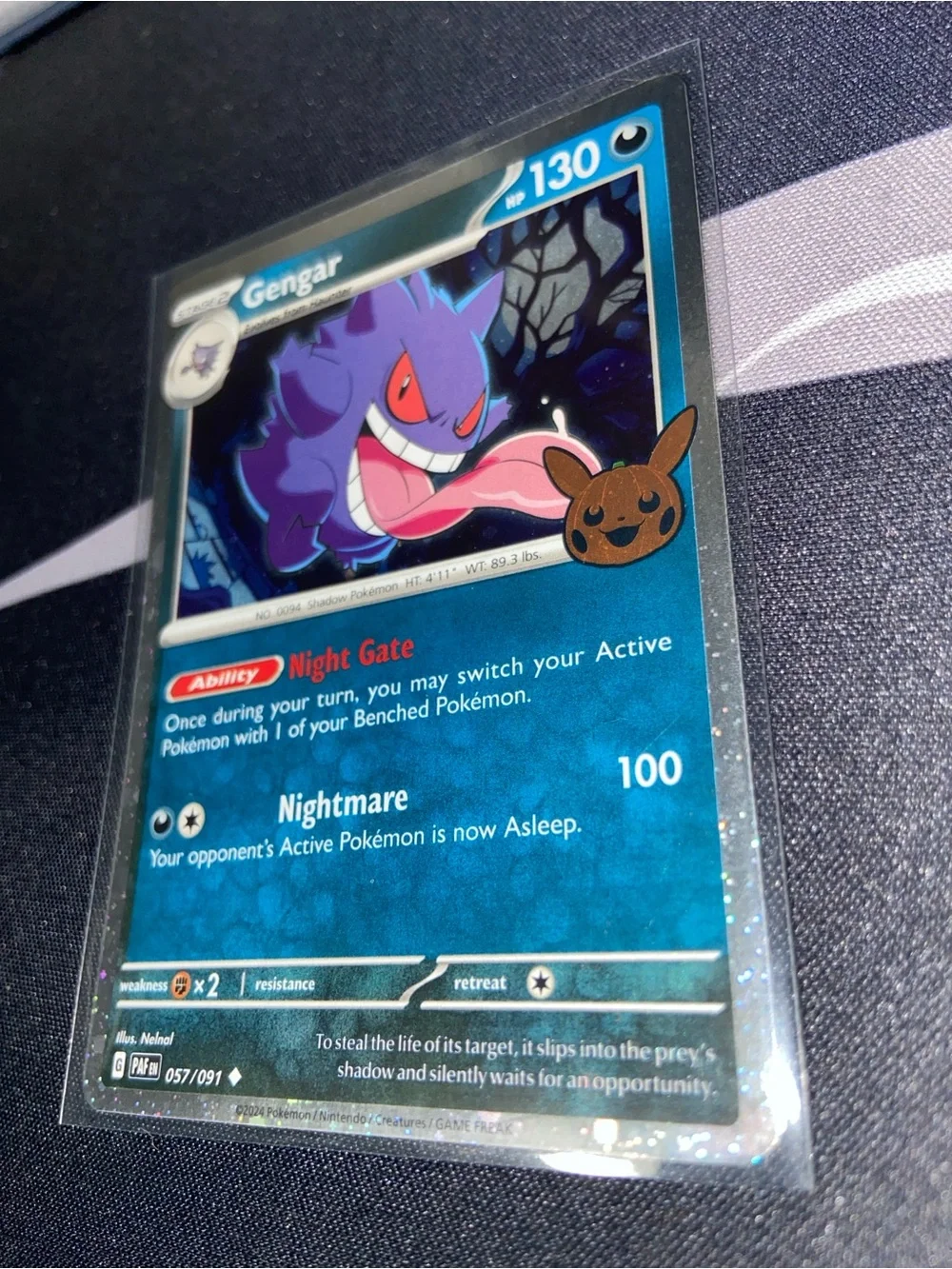 Gengar Pokémon Trading Card (057/091)2024 Trick or Trade BOOster Bundle Cosmo H
